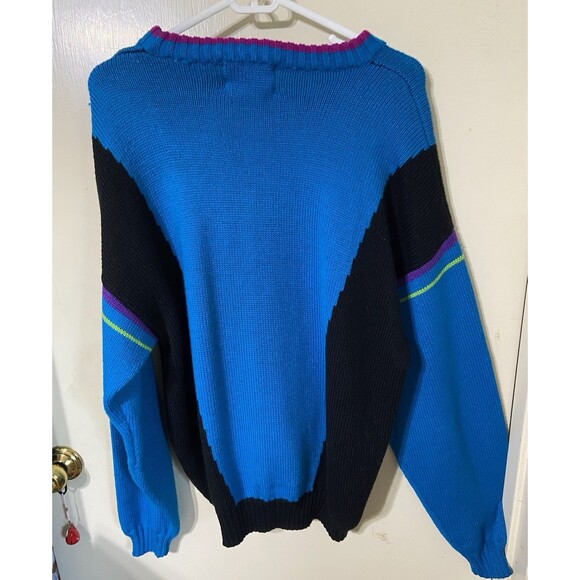 OBERMEYER Retro  “VECTOR” Wool Blend LS Pullover Ski Sweater Size L VINTAGE - Picture 2 of 9